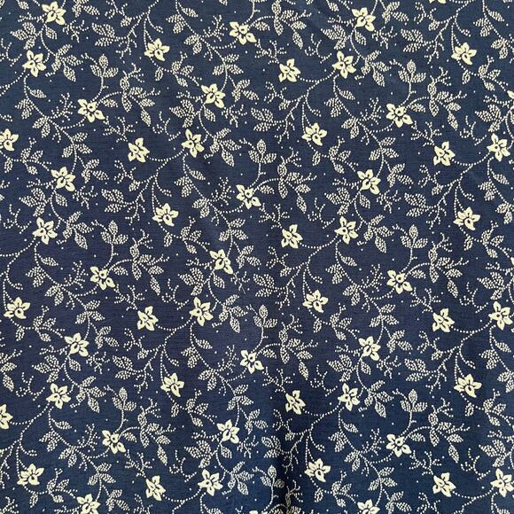 Vintage LL Bean Shirt Dress Size 14 Blue 90s Ditsy Cottage Tie Floral Modest - Picture 6 of 9